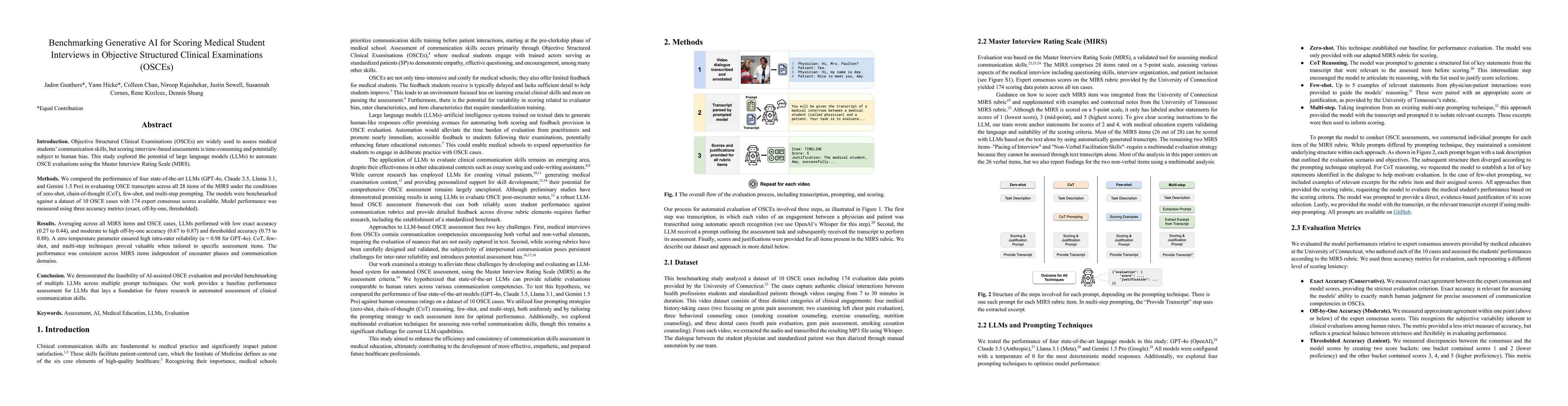 Thumbnail for Benchmarking Generative AI for Scoring Medical Student Interviews in
  Objective Structured Clinical Examinations (OSCEs)