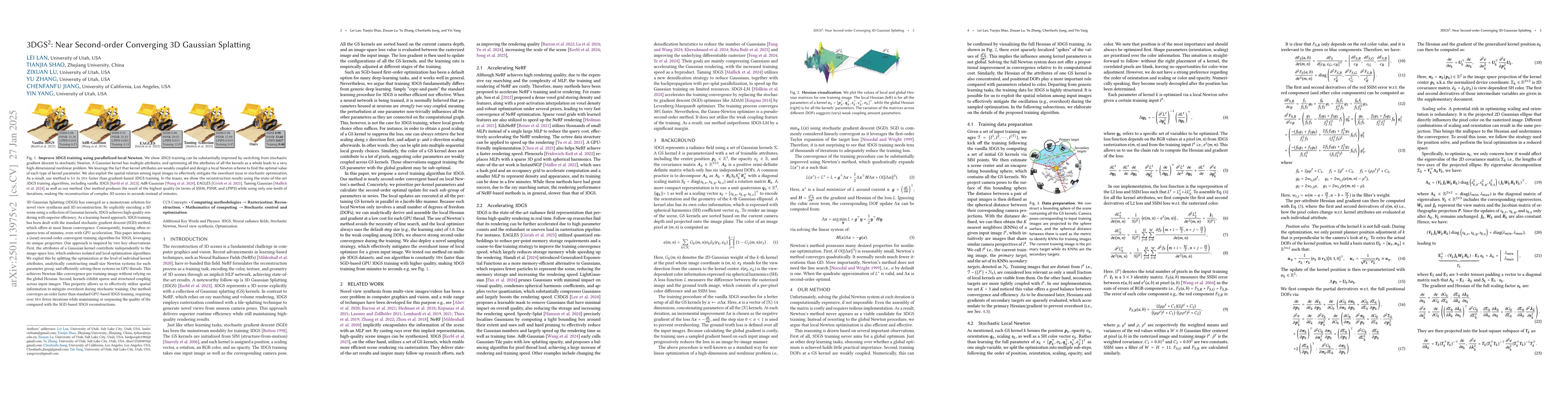 Thumbnail for 3DGS$^2$: Near Second-order Converging 3D Gaussian Splatting