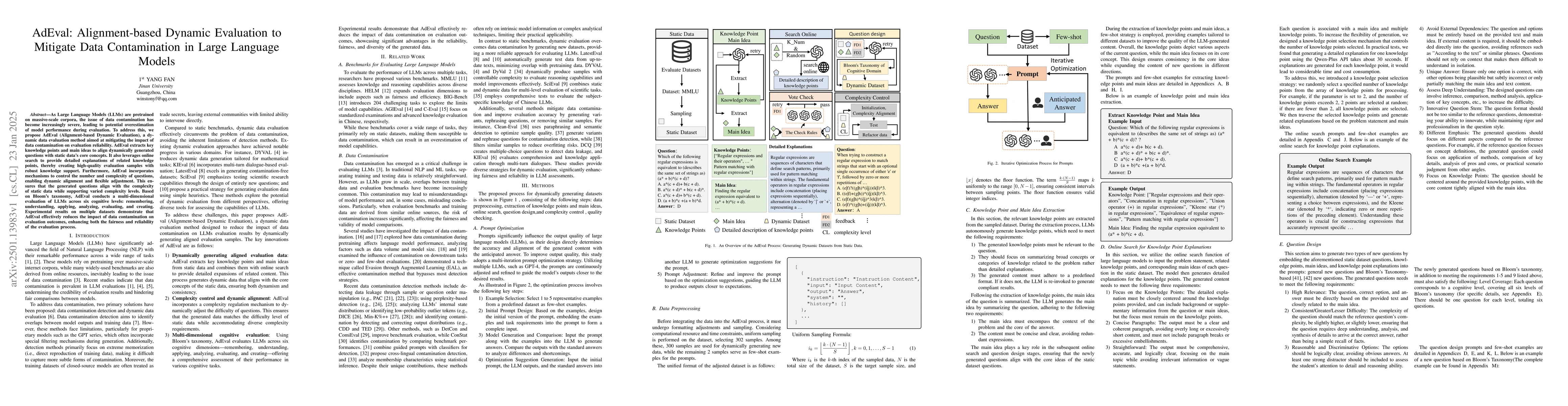 Thumbnail for AdEval: Alignment-based Dynamic Evaluation to Mitigate Data
  Contamination in Large Language Models