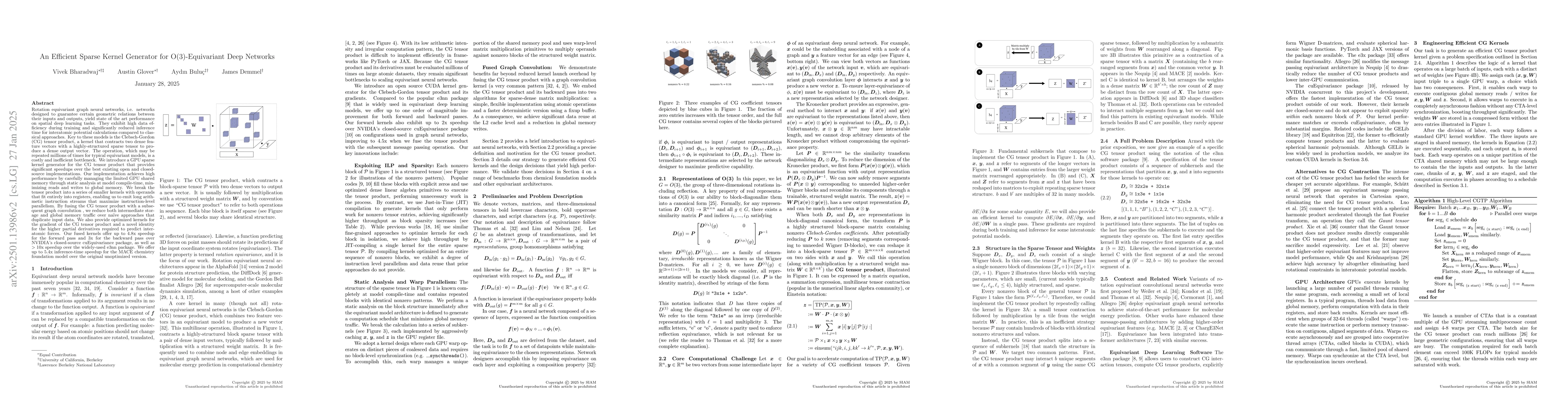 Thumbnail for An Efficient Sparse Kernel Generator for O(3)-Equivariant Deep Networks