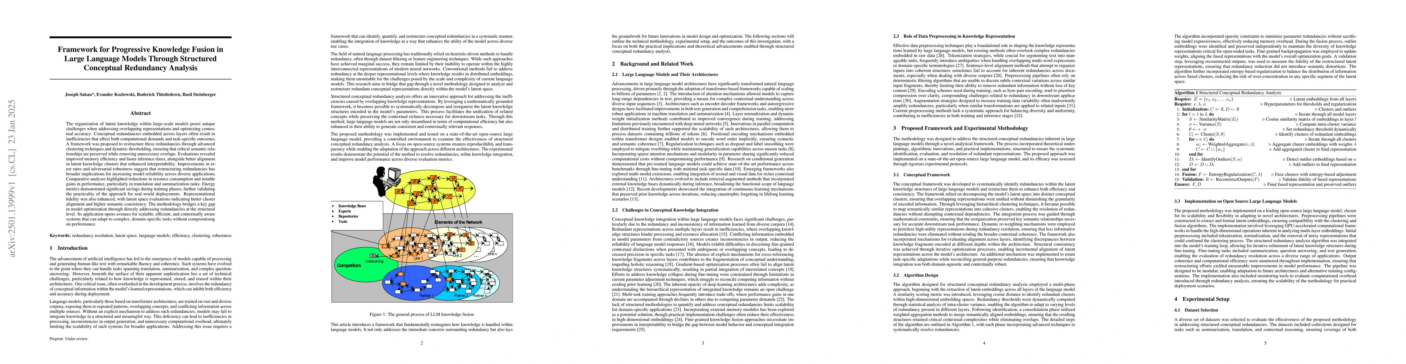 Thumbnail for Framework for Progressive Knowledge Fusion in Large Language Models
  Through Structured Conceptual Redundancy Analysis