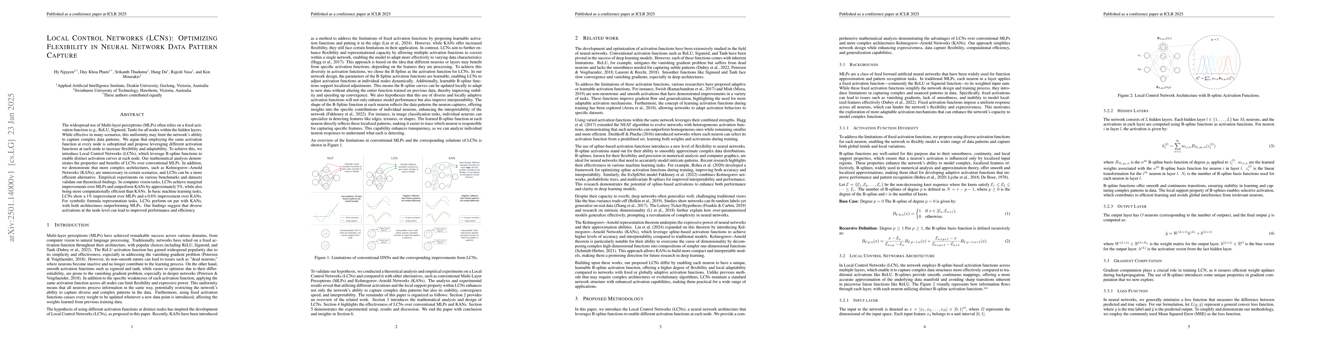 Thumbnail for Local Control Networks (LCNs): Optimizing Flexibility in Neural Network
  Data Pattern Capture