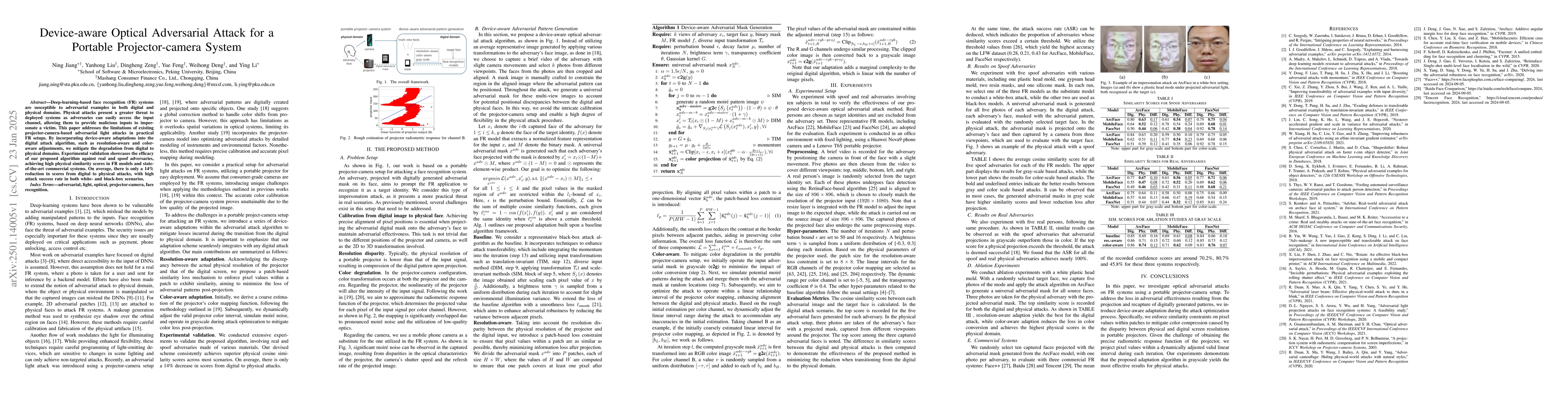 Thumbnail for Device-aware Optical Adversarial Attack for a Portable Projector-camera
  System