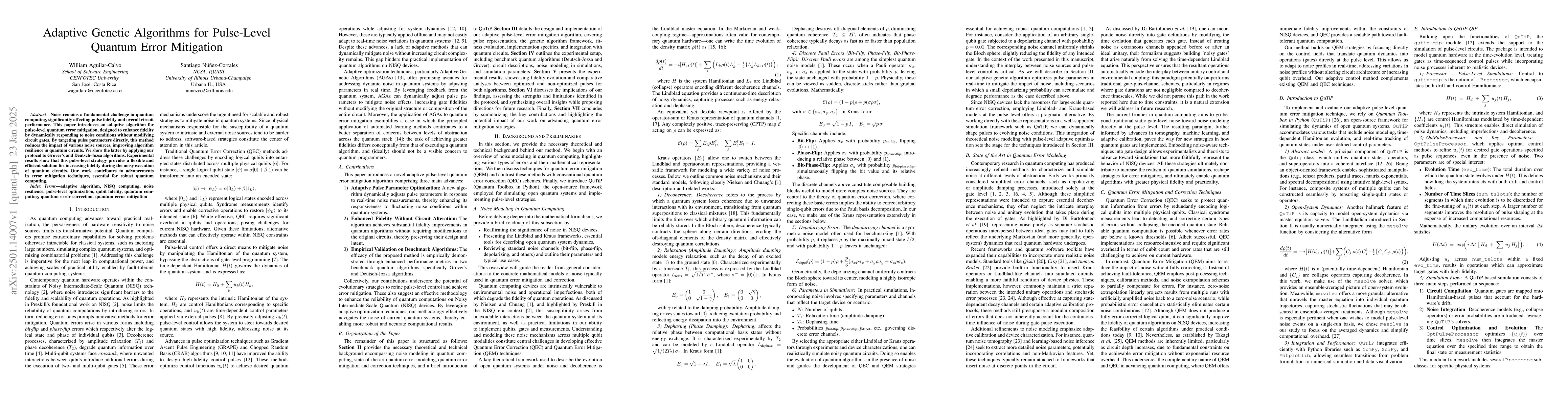 Thumbnail for Adaptive Genetic Algorithms for Pulse-Level Quantum Error Mitigation
