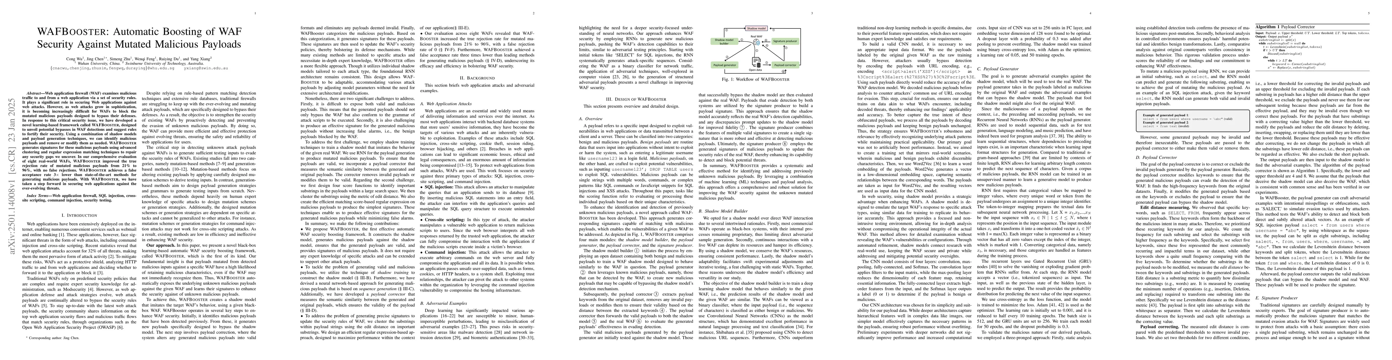 Thumbnail for WAFBOOSTER: Automatic Boosting of WAF Security Against Mutated Malicious
  Payloads