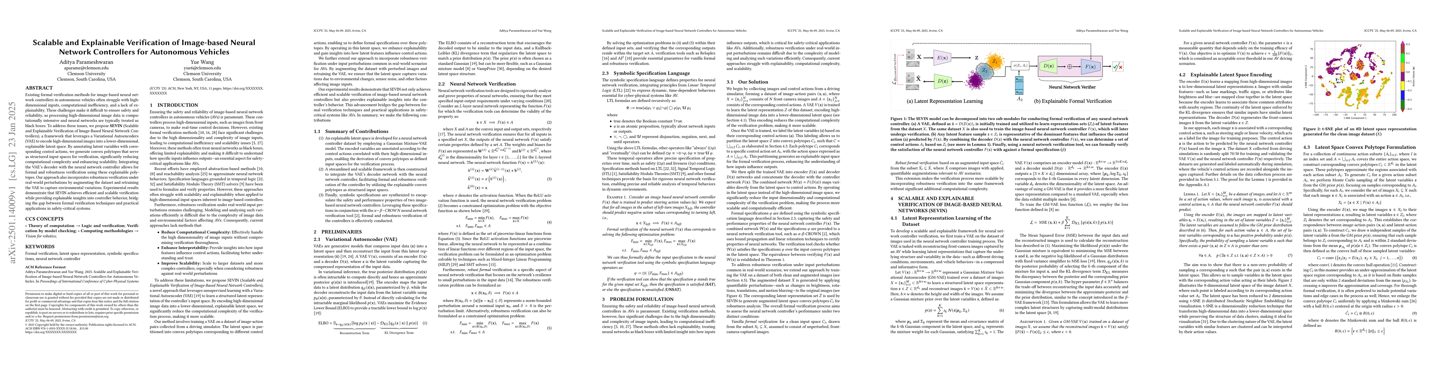 Thumbnail for Scalable and Explainable Verification of Image-based Neural Network
  Controllers for Autonomous Vehicles