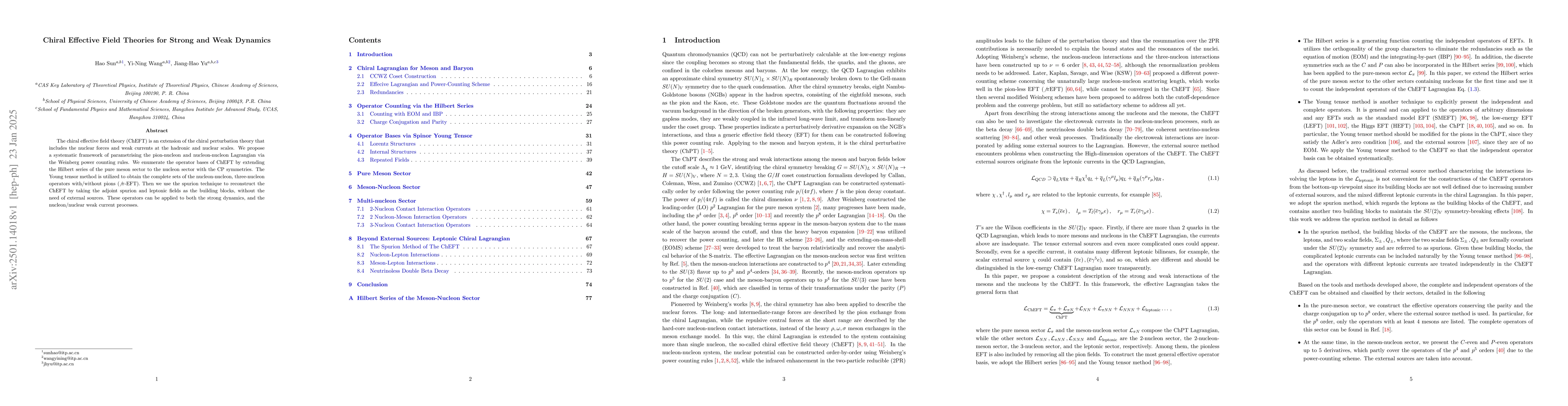 Thumbnail for Chiral Effective Field Theories for Strong and Weak Dynamics