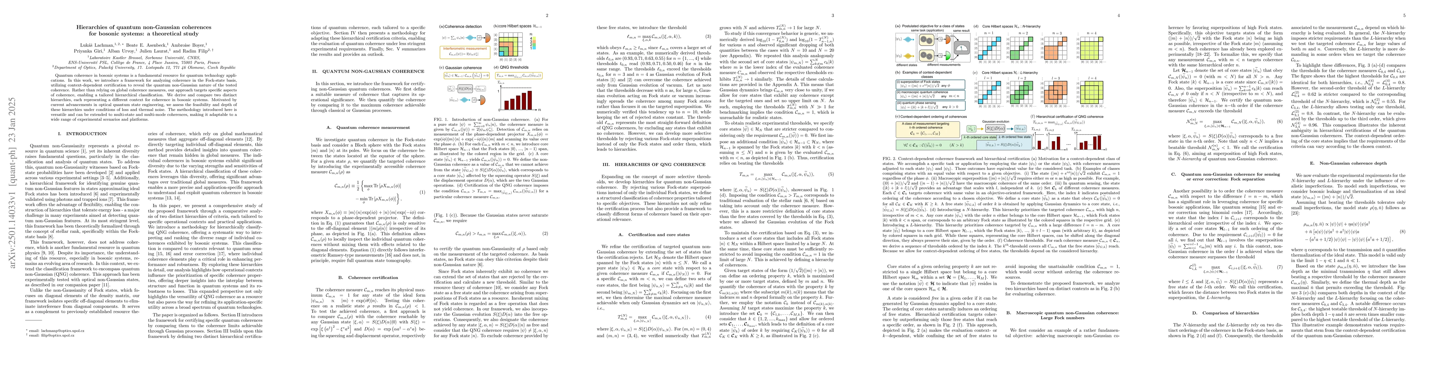 Thumbnail for Hierarchies of quantum non-Gaussian coherences for bosonic systems: a
  theoretical study