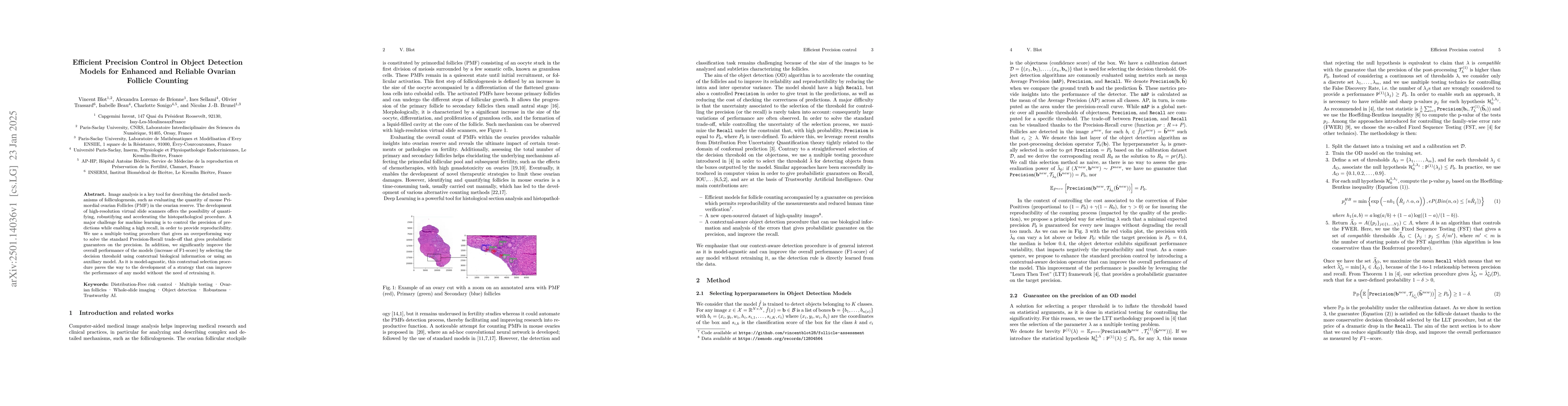Thumbnail for Efficient Precision Control in Object Detection Models for Enhanced and
  Reliable Ovarian Follicle Counting