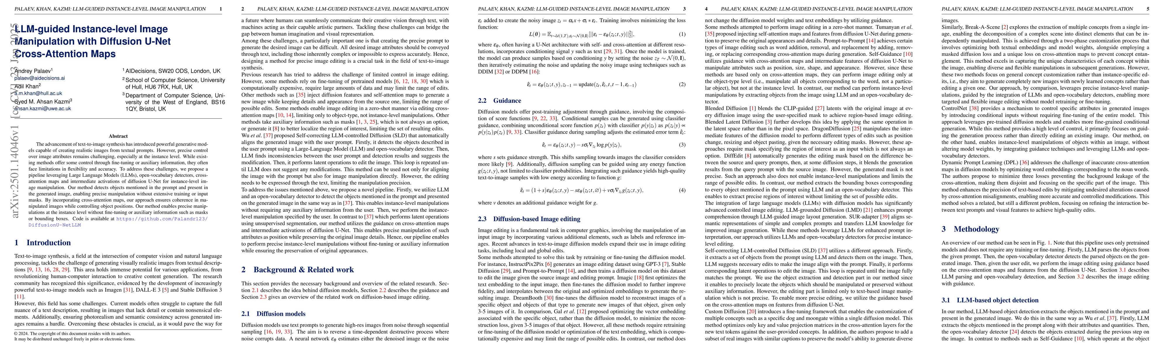 Thumbnail for LLM-guided Instance-level Image Manipulation with Diffusion U-Net
  Cross-Attention Maps