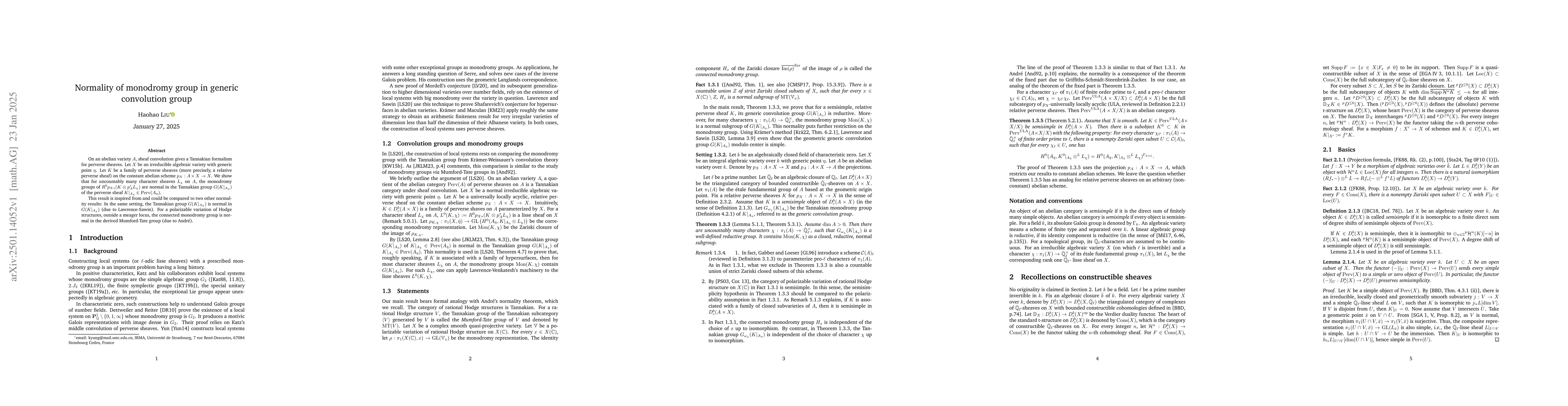 Thumbnail for Normality of monodromy group in generic convolution group