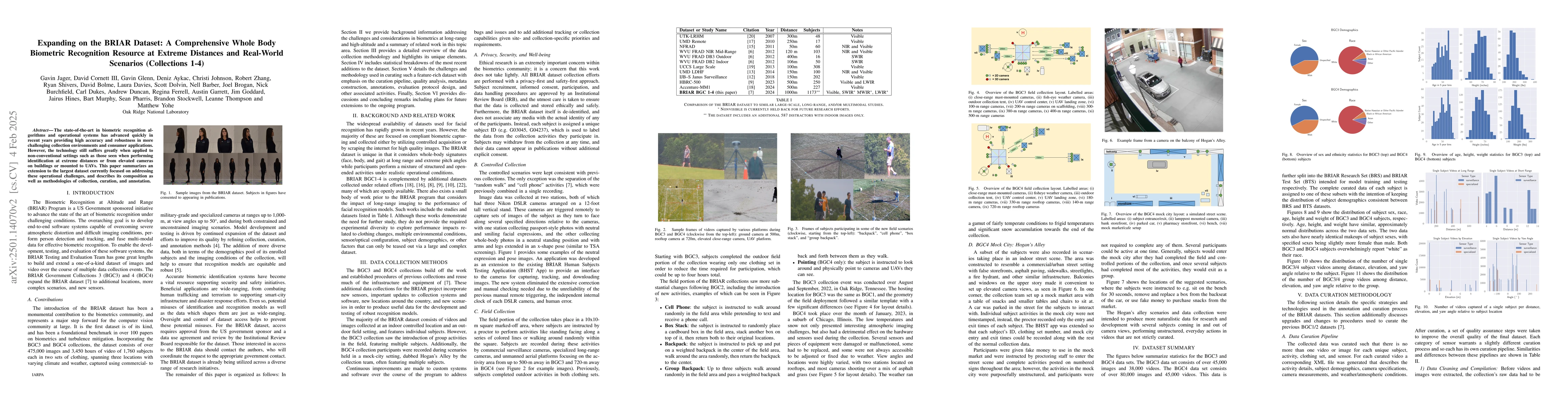 Thumbnail for Expanding on the BRIAR Dataset: A Comprehensive Whole Body Biometric
  Recognition Resource at Extreme Distances and Real-World Scenarios
  (Collections 1-4)