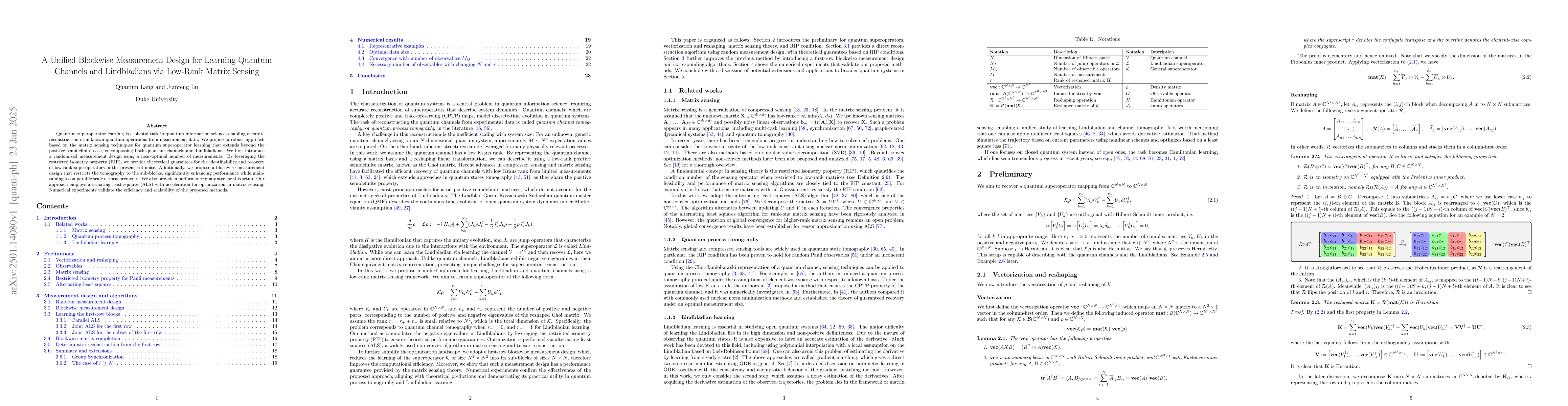 Thumbnail for A Unified Blockwise Measurement Design for Learning Quantum Channels and
  Lindbladians via Low-Rank Matrix Sensing