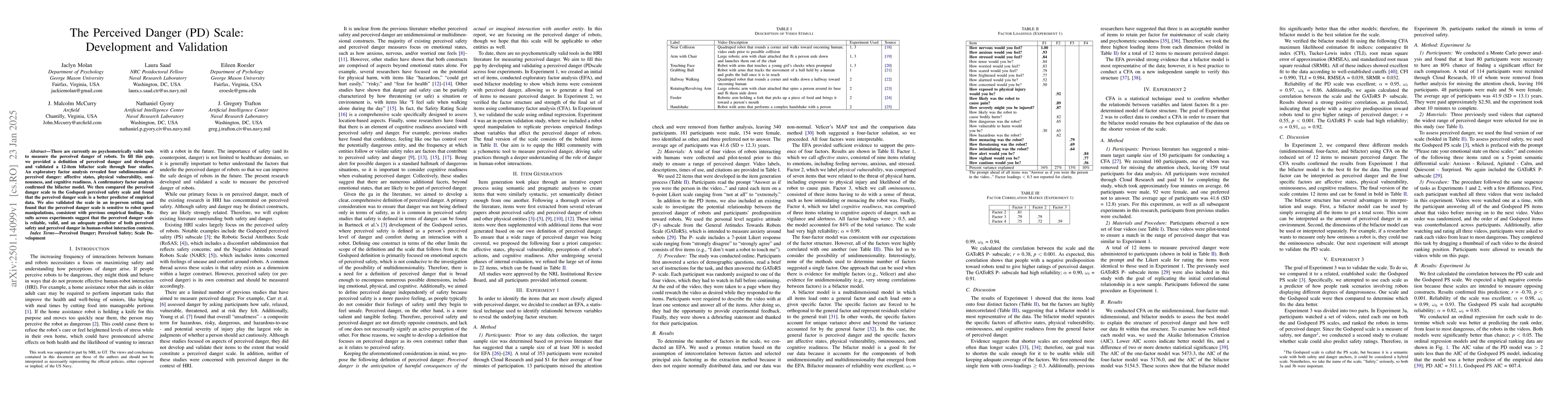 Thumbnail for The Perceived Danger (PD) Scale: Development and Validation