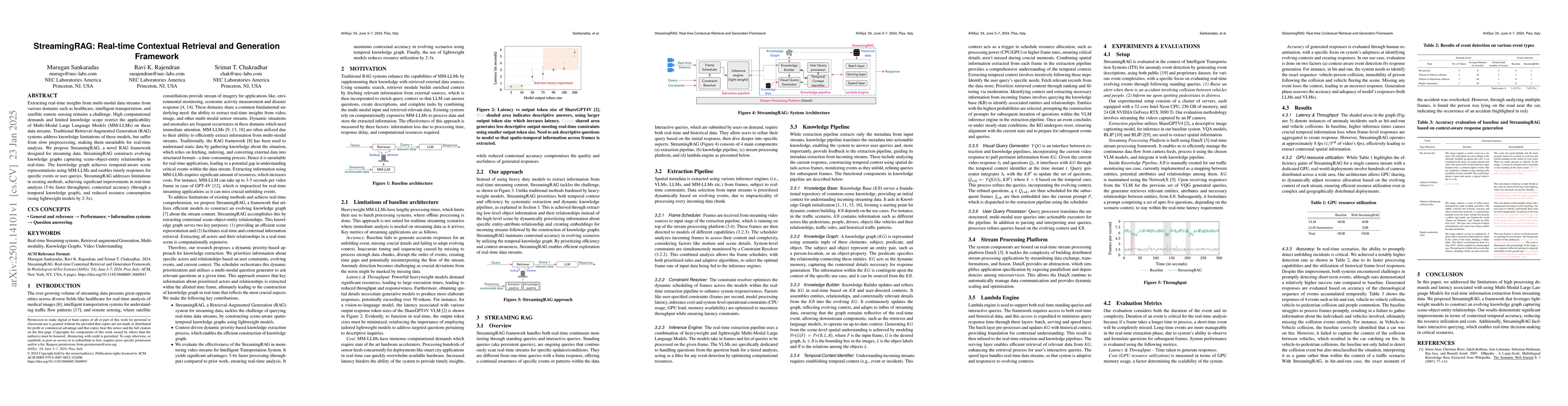 Thumbnail for StreamingRAG: Real-time Contextual Retrieval and Generation Framework