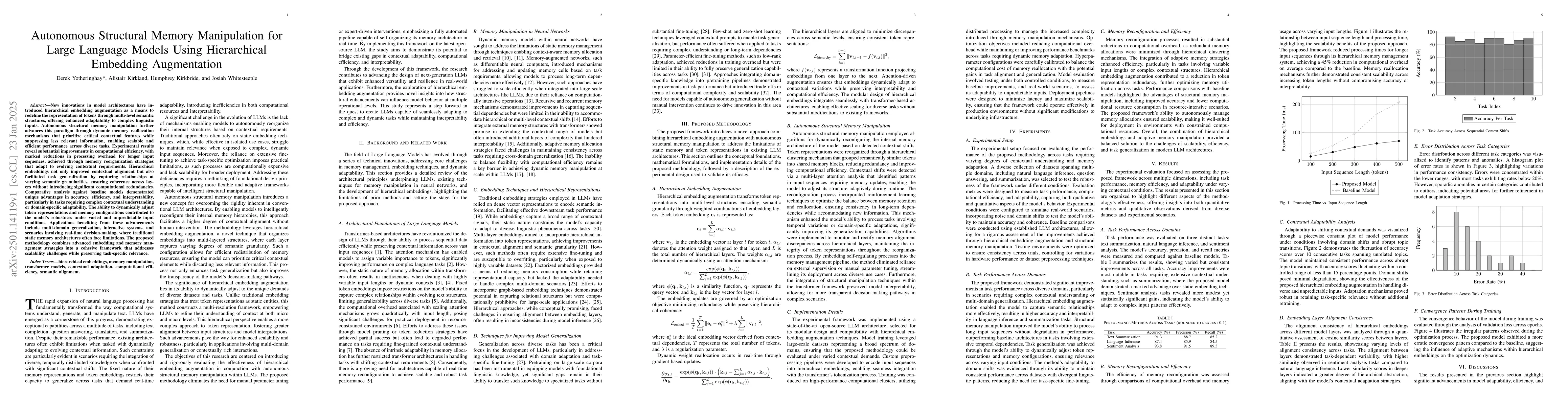 Thumbnail for Autonomous Structural Memory Manipulation for Large Language Models
  Using Hierarchical Embedding Augmentation