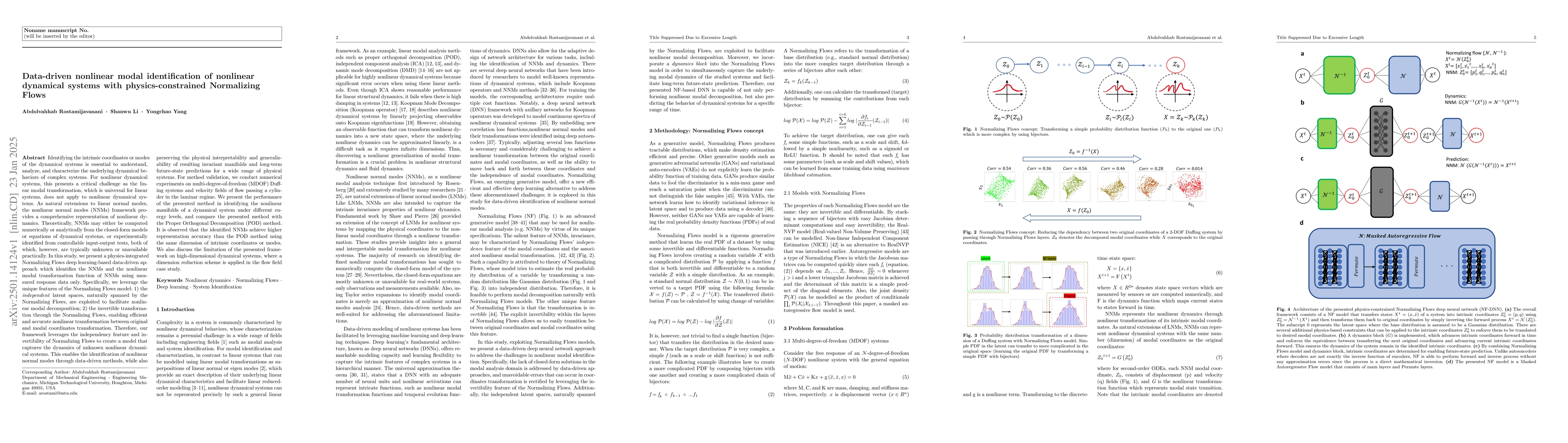 Thumbnail for Data-driven nonlinear modal identification of nonlinear dynamical
  systems with physics-constrained Normalizing Flows