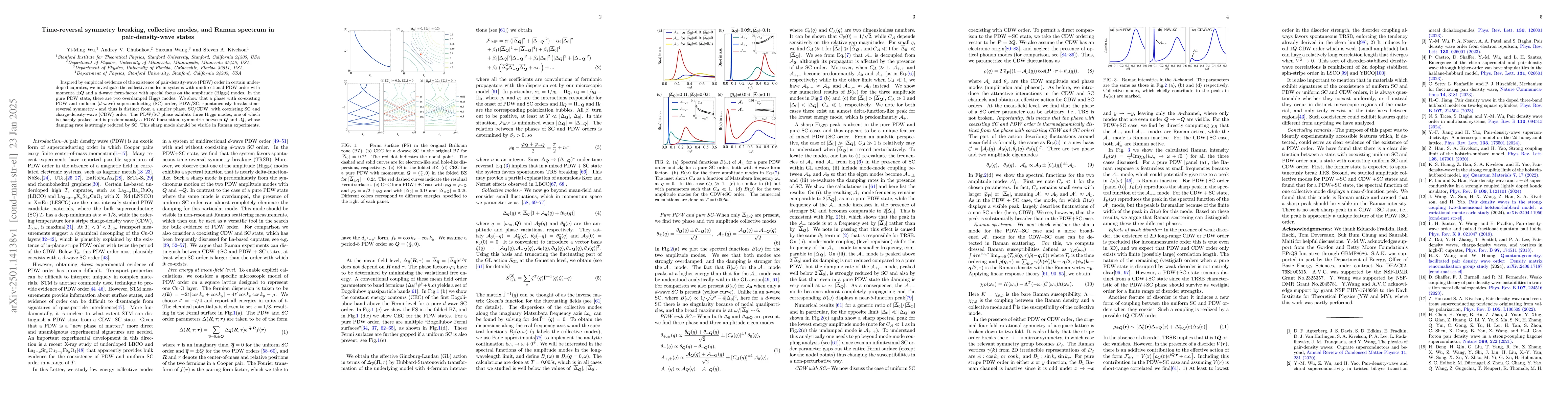 Thumbnail for Time-reversal symmetry breaking, collective modes, and Raman spectrum in
  pair-density-wave states
