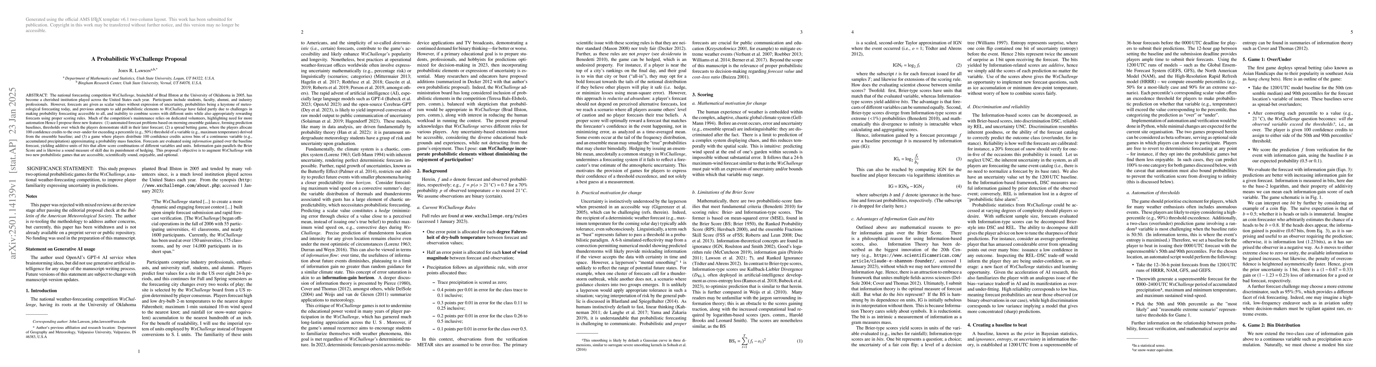Thumbnail for A Probabilistic WxChallenge Proposal