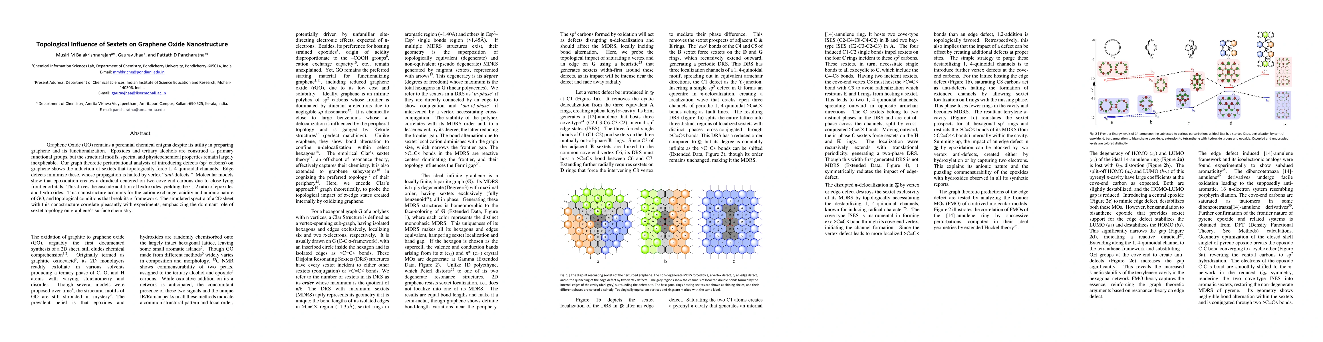 Thumbnail for Topological Influence of Sextets on Graphene Oxide Nanostructure
