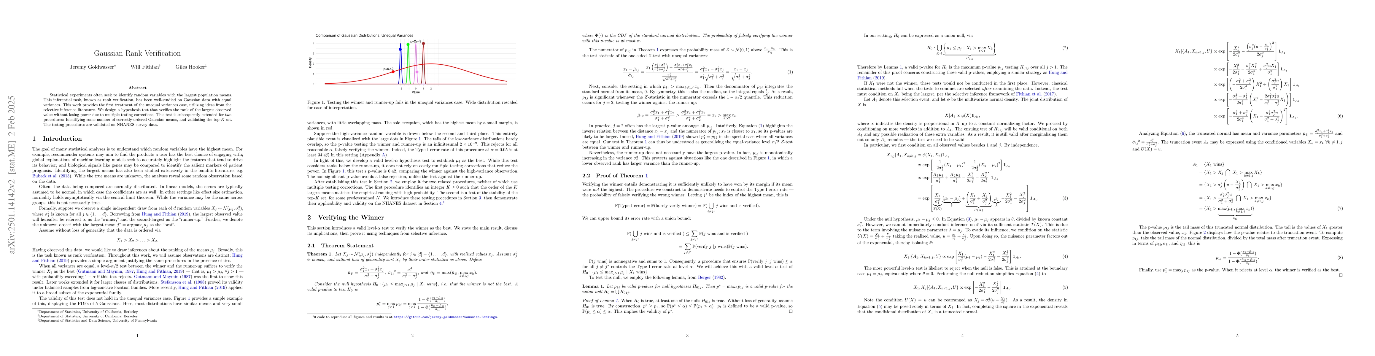 Thumbnail for Gaussian Rank Verification