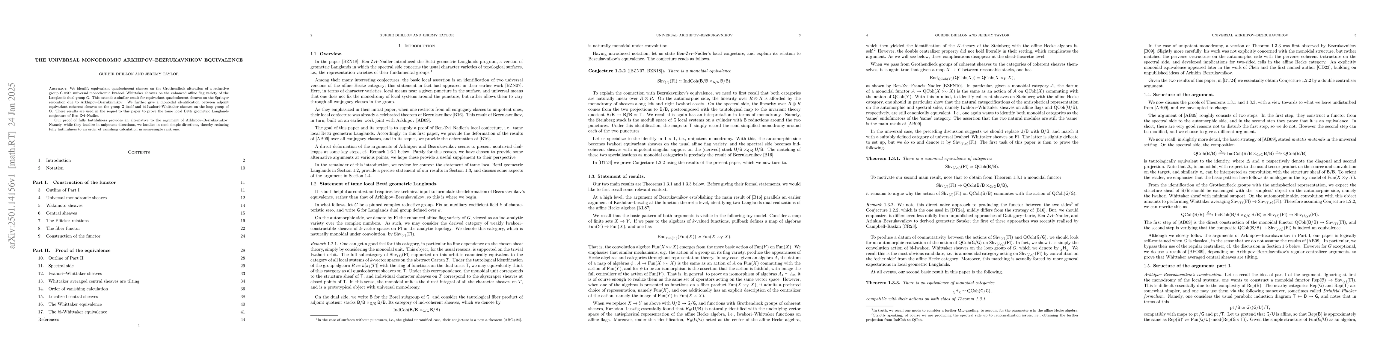 Thumbnail for The universal monodromic Arkhipov--Bezrukavnikov equivalence