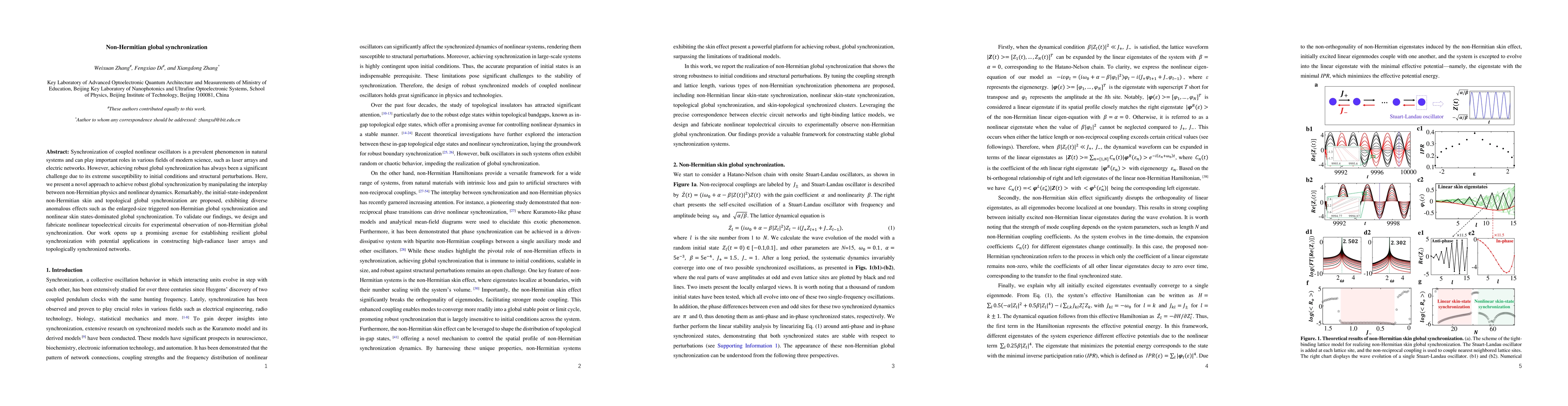 Thumbnail for Non-Hermitian global synchronization