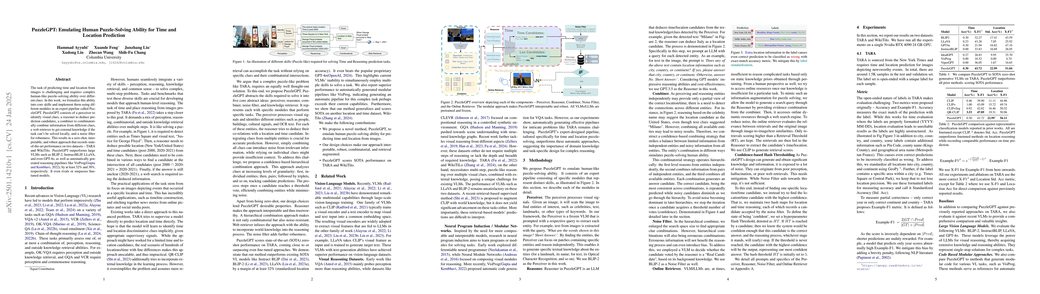 Thumbnail for PuzzleGPT: Emulating Human Puzzle-Solving Ability for Time and Location
  Prediction