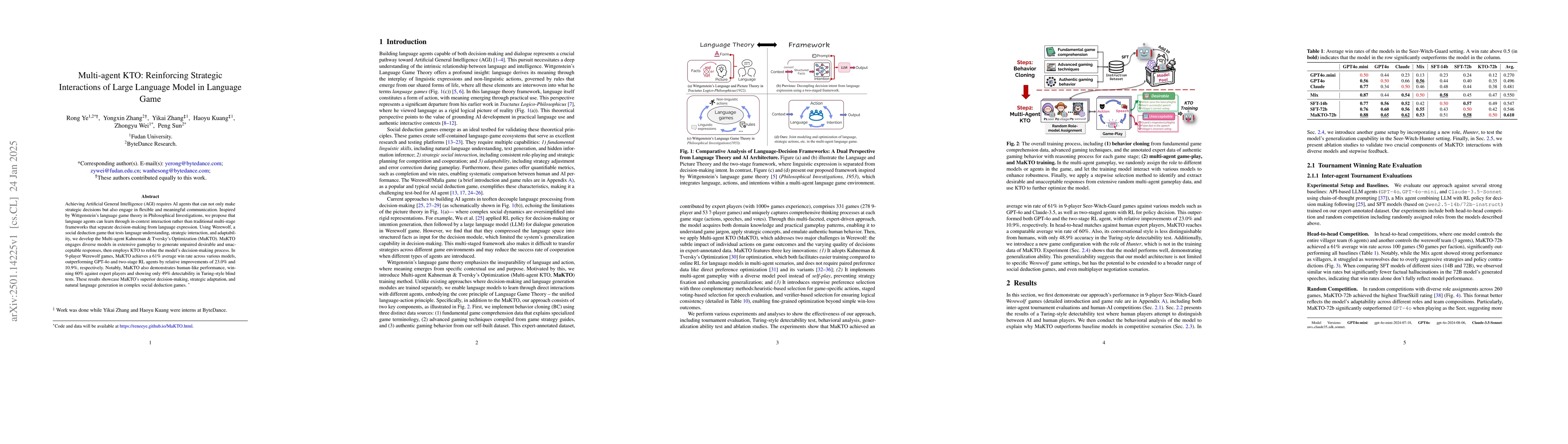 Thumbnail for Multi-agent KTO: Reinforcing Strategic Interactions of Large Language
  Model in Language Game