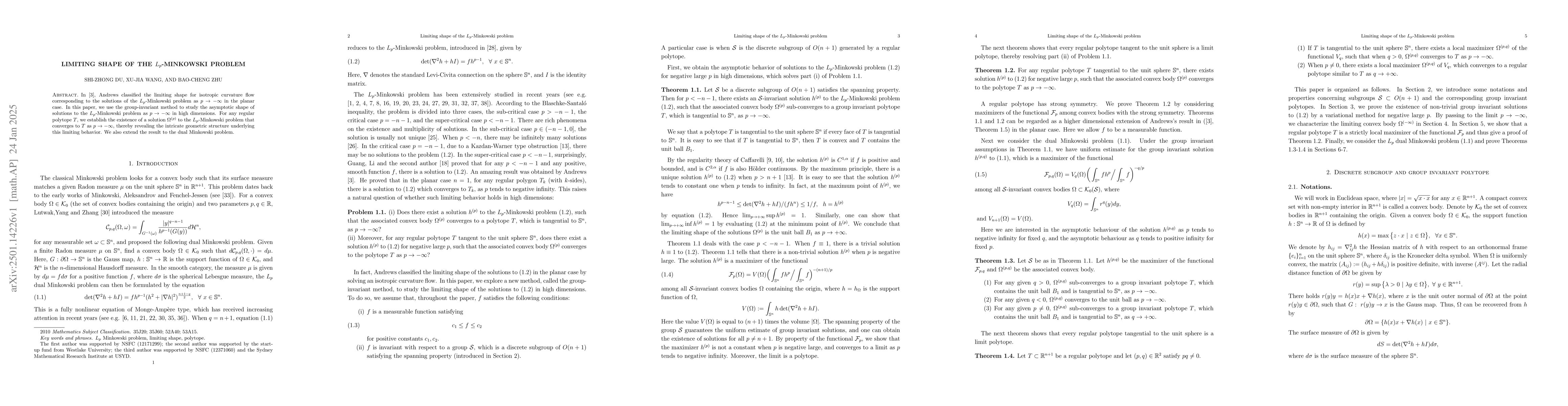 Thumbnail for Limiting shape of the $L_p$-Minkowski problem