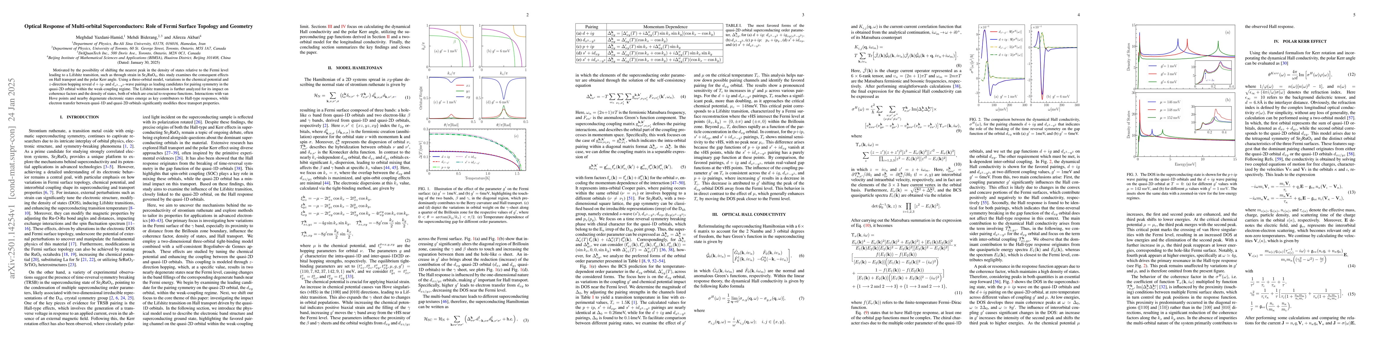 Thumbnail for Optical Response of Multi-orbital Superconductors: Role of Fermi Surface
  Topology and Geometry