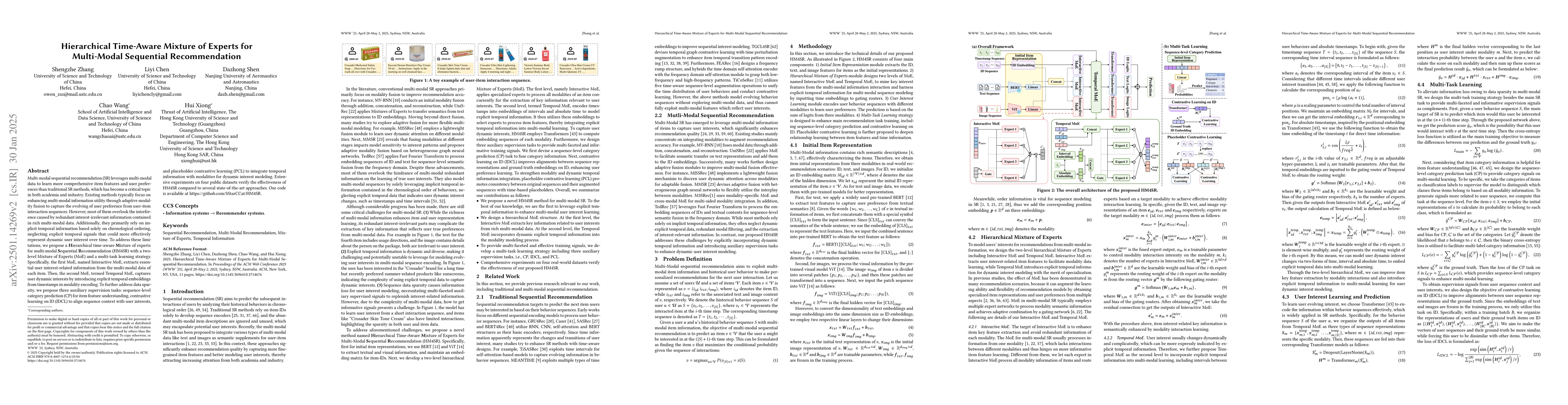 Thumbnail for Hierarchical Time-Aware Mixture of Experts for Multi-Modal Sequential
  Recommendation