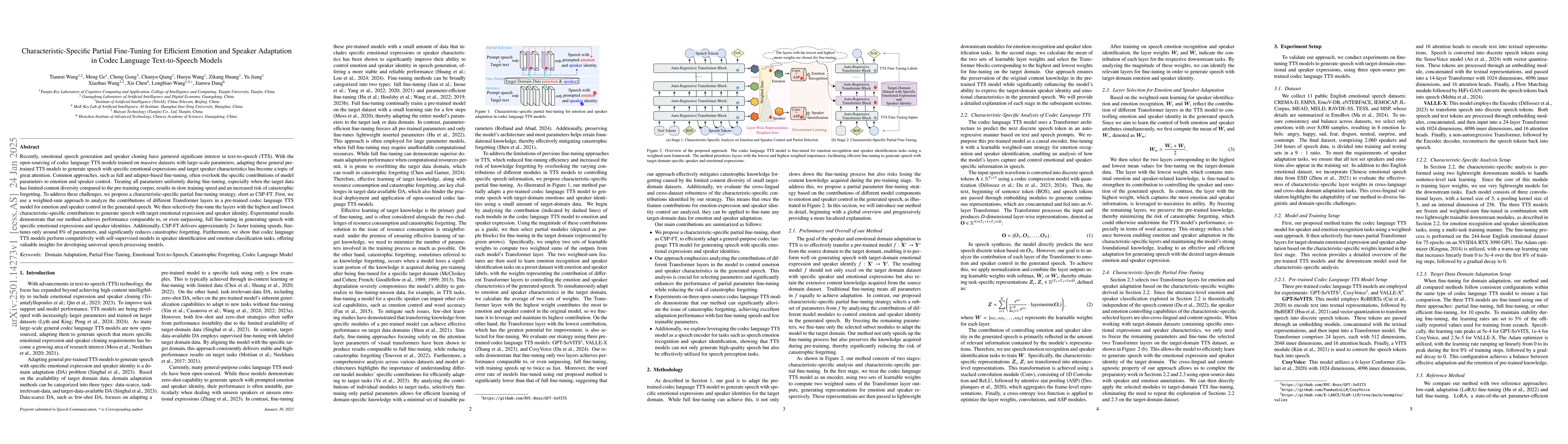 Thumbnail for Characteristic-Specific Partial Fine-Tuning for Efficient Emotion and
  Speaker Adaptation in Codec Language Text-to-Speech Models