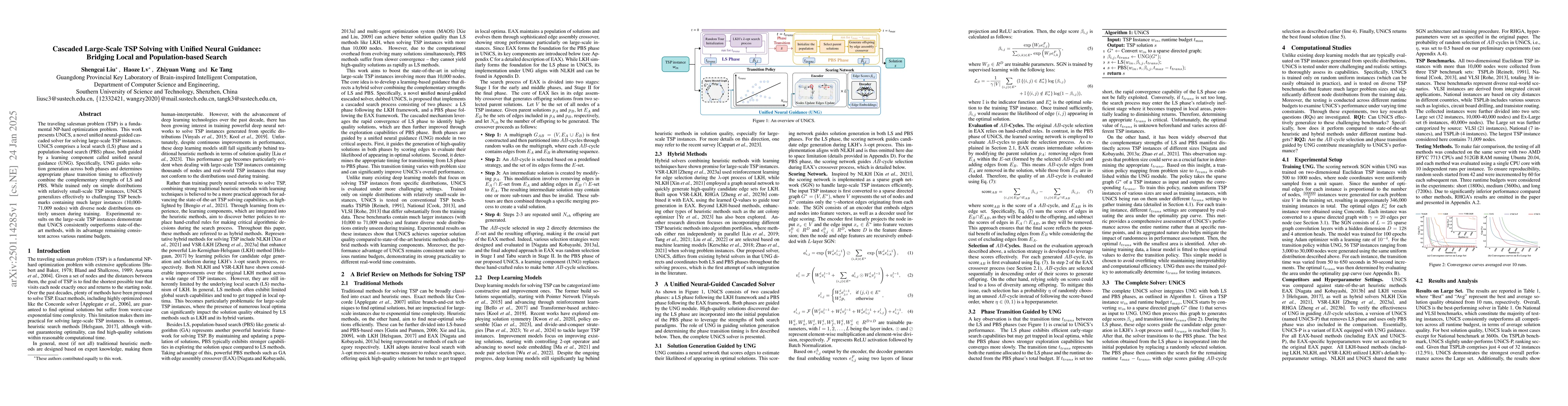 Thumbnail for Cascaded Large-Scale TSP Solving with Unified Neural Guidance: Bridging
  Local and Population-based Search