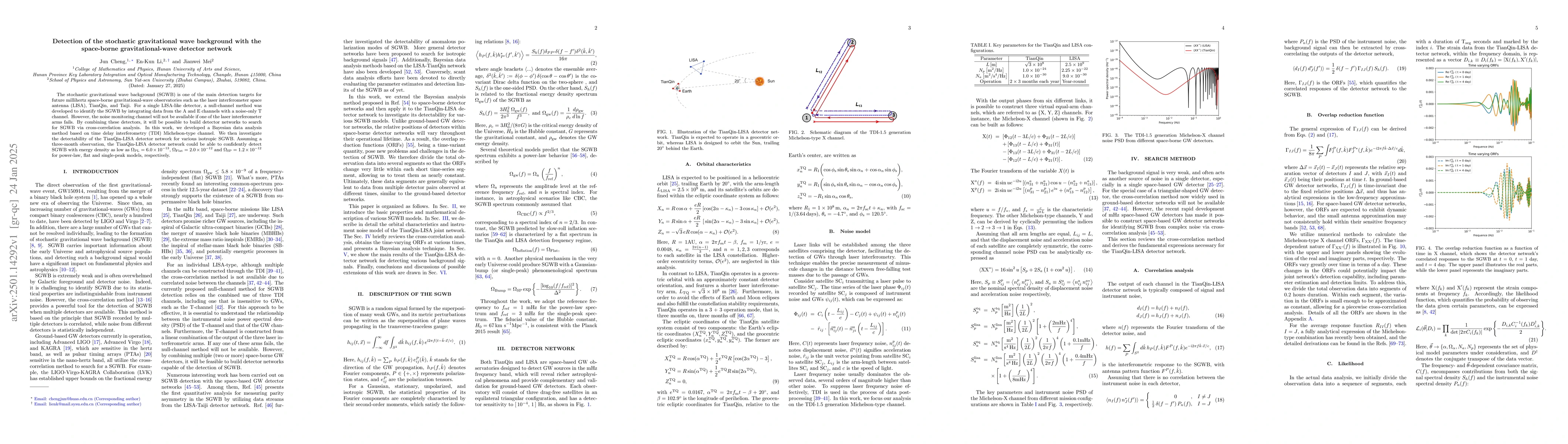 Thumbnail for Detection of the stochastic gravitational wave background with the
  space-borne gravitational-wave detector network