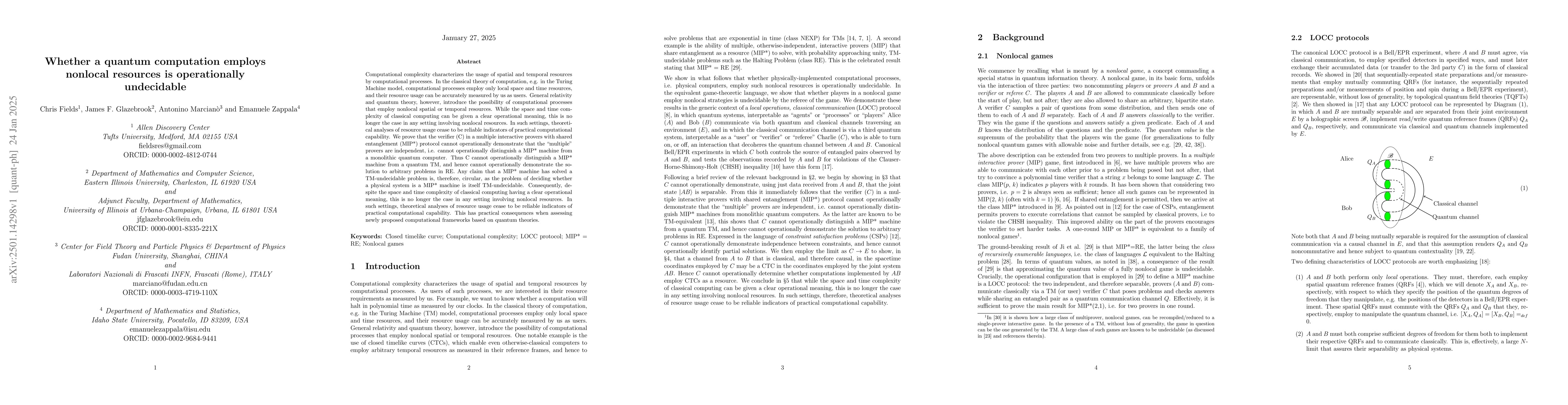 Thumbnail for Whether a quantum computation employs nonlocal resources is
  operationally undecidable