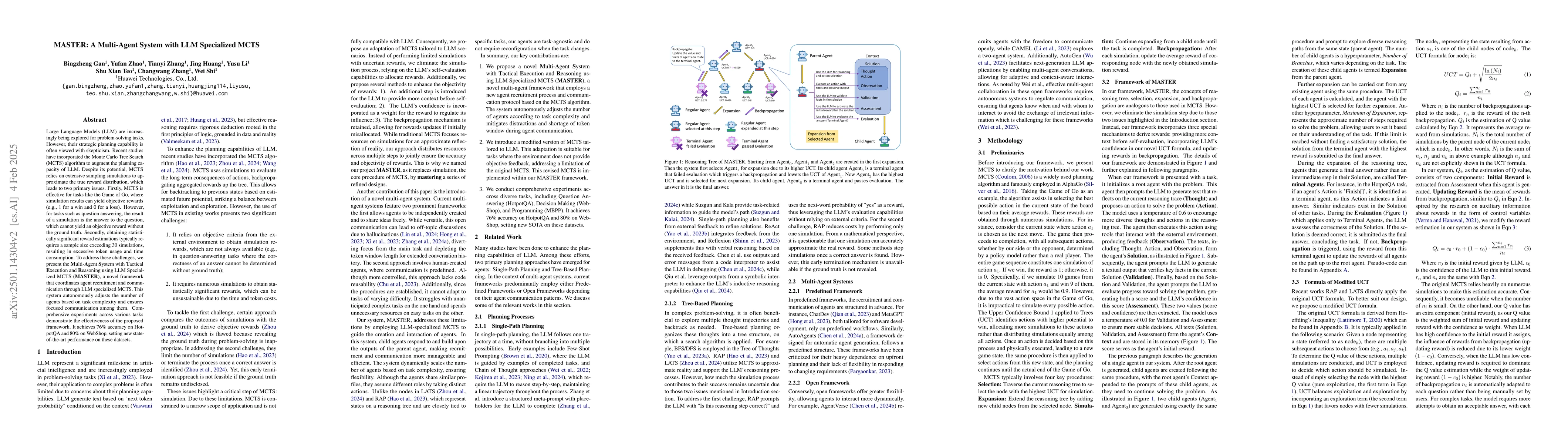Thumbnail for MASTER: A Multi-Agent System with LLM Specialized MCTS
