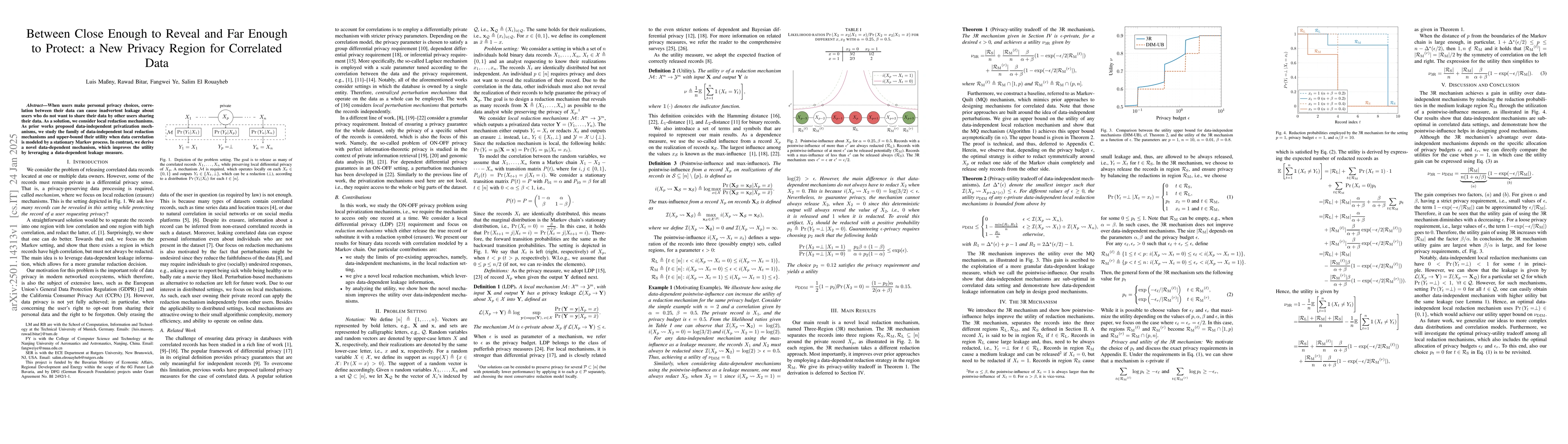 Thumbnail for Between Close Enough to Reveal and Far Enough to Protect: a New Privacy
  Region for Correlated Data