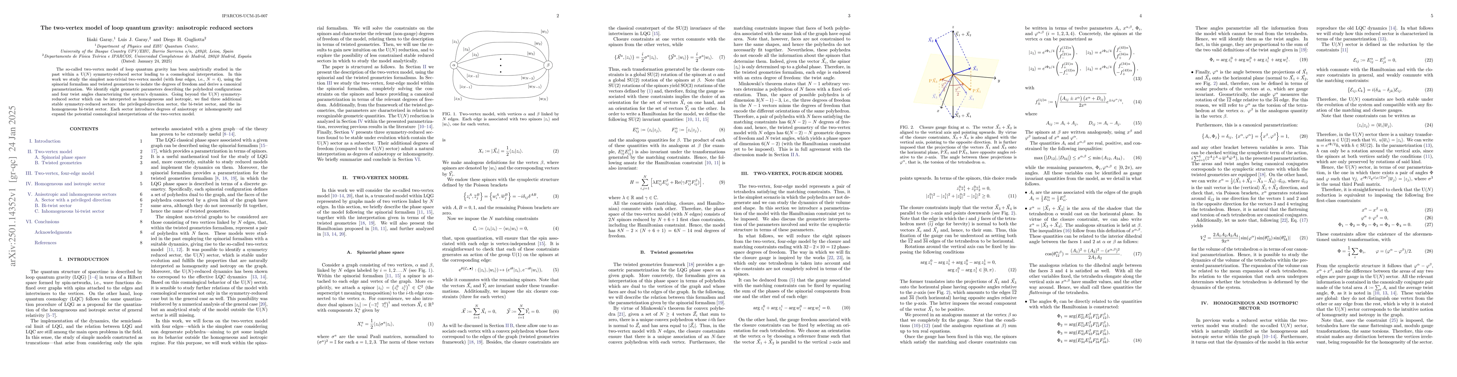 Thumbnail for The two-vertex model of loop quantum gravity: anisotropic reduced
  sectors
