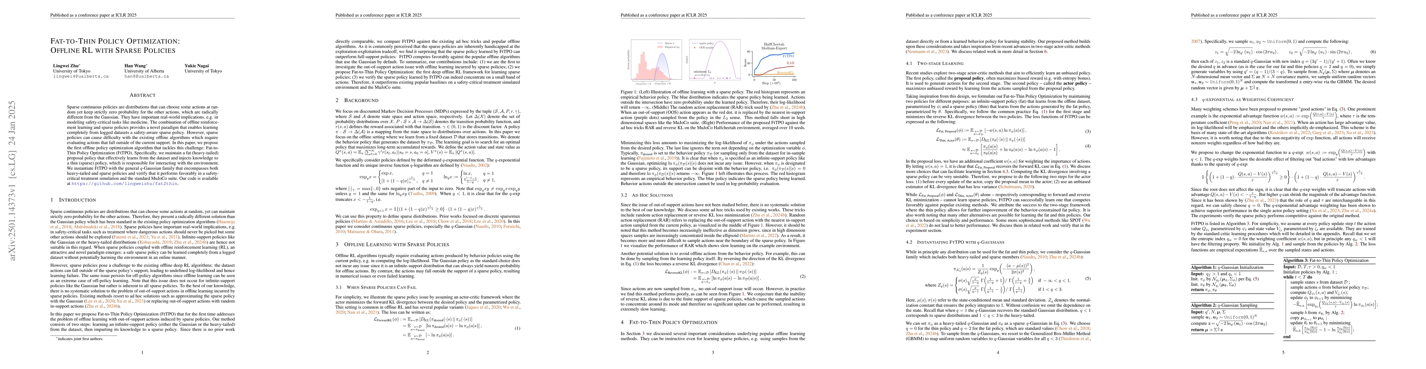 Thumbnail for Fat-to-Thin Policy Optimization: Offline RL with Sparse Policies
