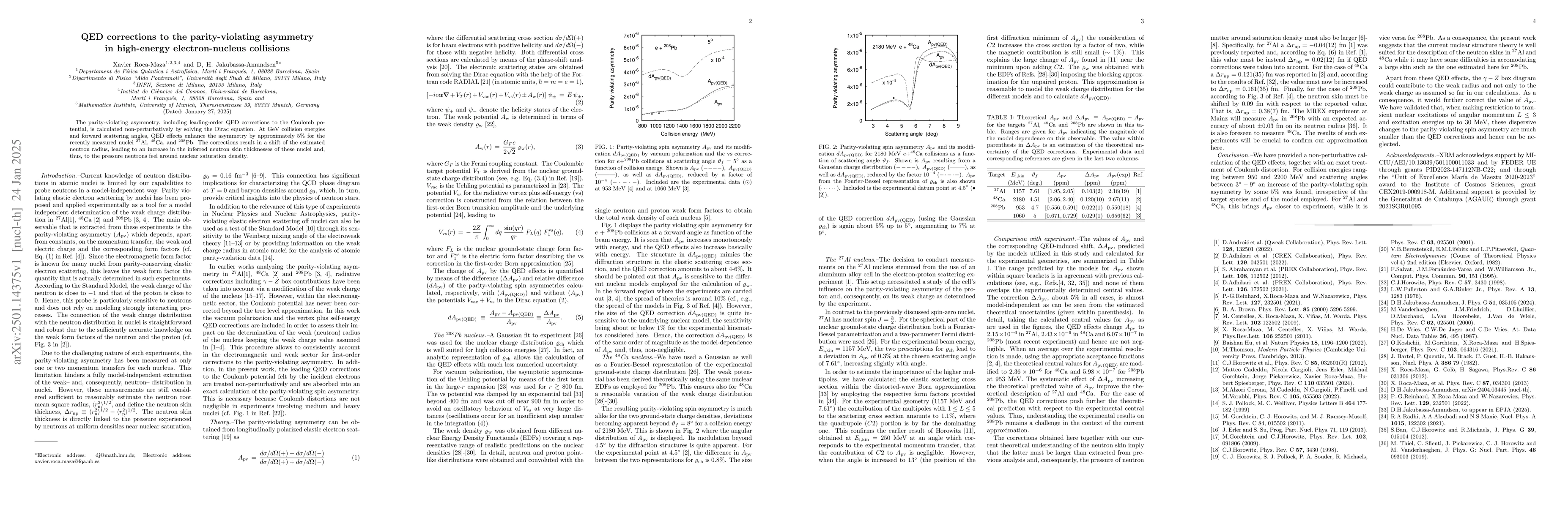 Thumbnail for QED corrections to the parity-violating asymmetry in high-energy
  electron-nucleus collisions