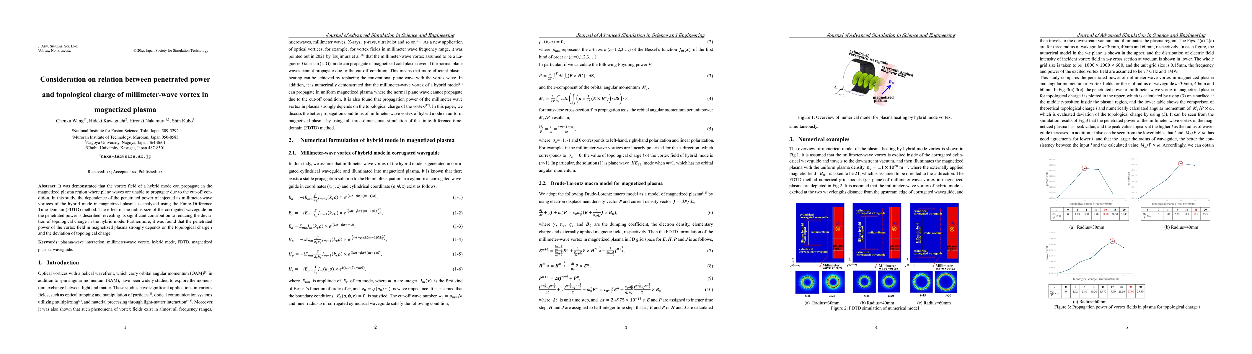 Thumbnail for Consideration on relation between penetrated power and topological
  charge of millimeter-wave vortex in magnetized plasma