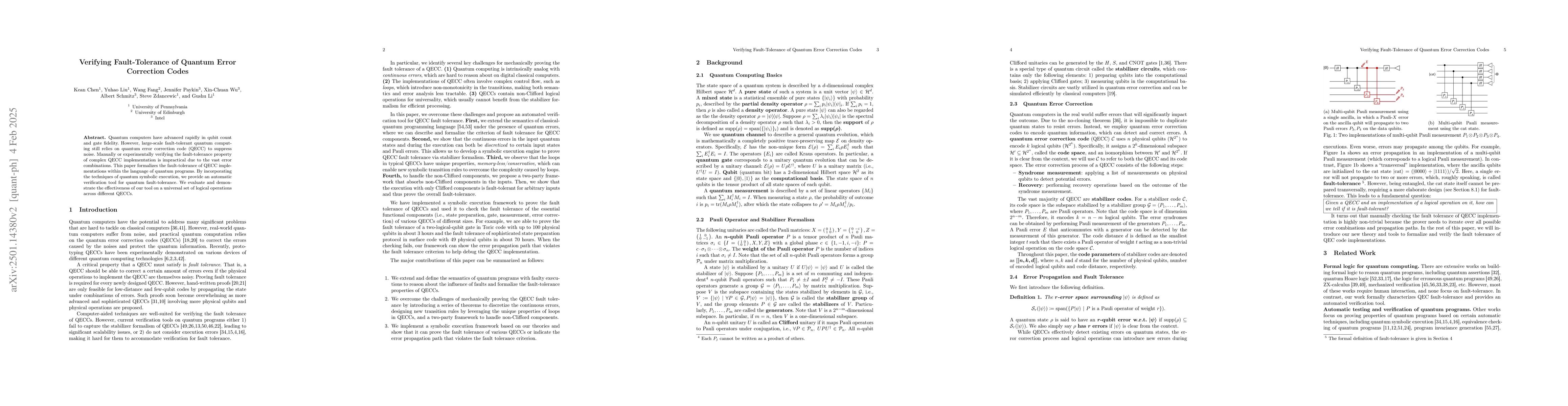 Thumbnail for Verifying Fault-Tolerance of Quantum Error Correction Codes
