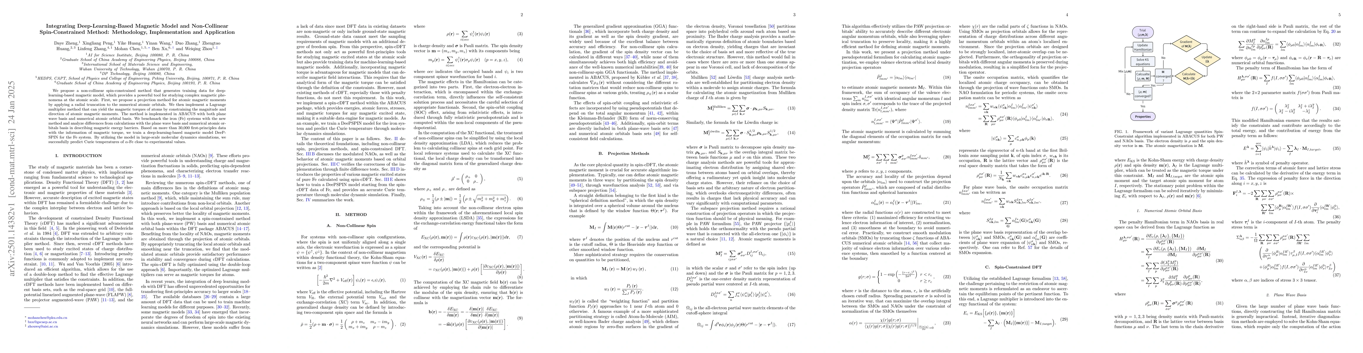 Thumbnail for Integrating Deep-Learning-Based Magnetic Model and Non-Collinear
  Spin-Constrained Method: Methodology, Implementation and Application