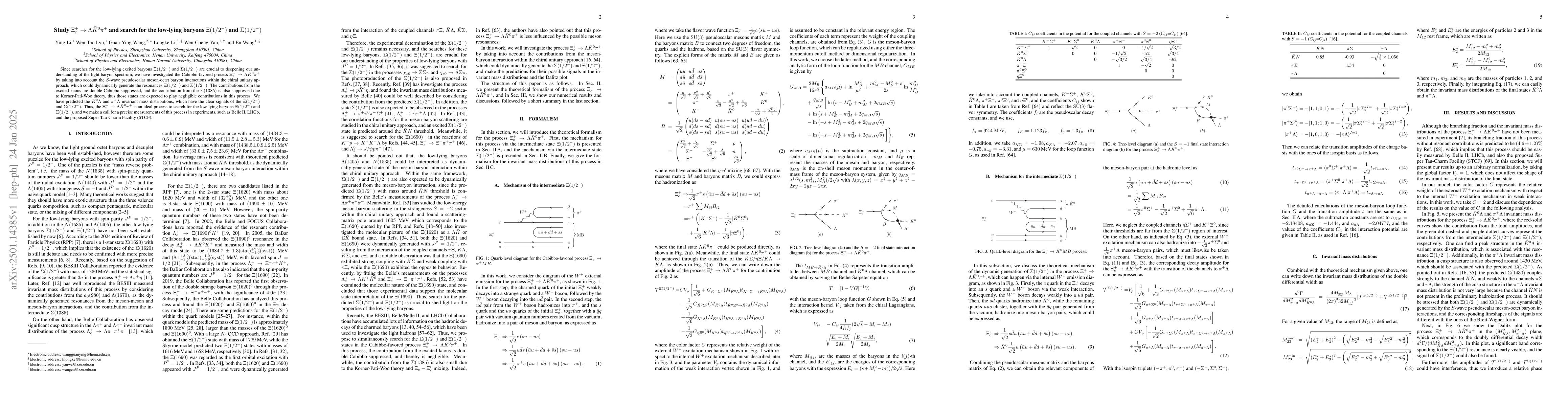 Thumbnail for Study $Ξ_c^+ \to Λ{\bar{K}}^0 π^+$ and search for the
  low-lying baryons $Ξ(1/2^-)$ and $Σ(1/2^-)$