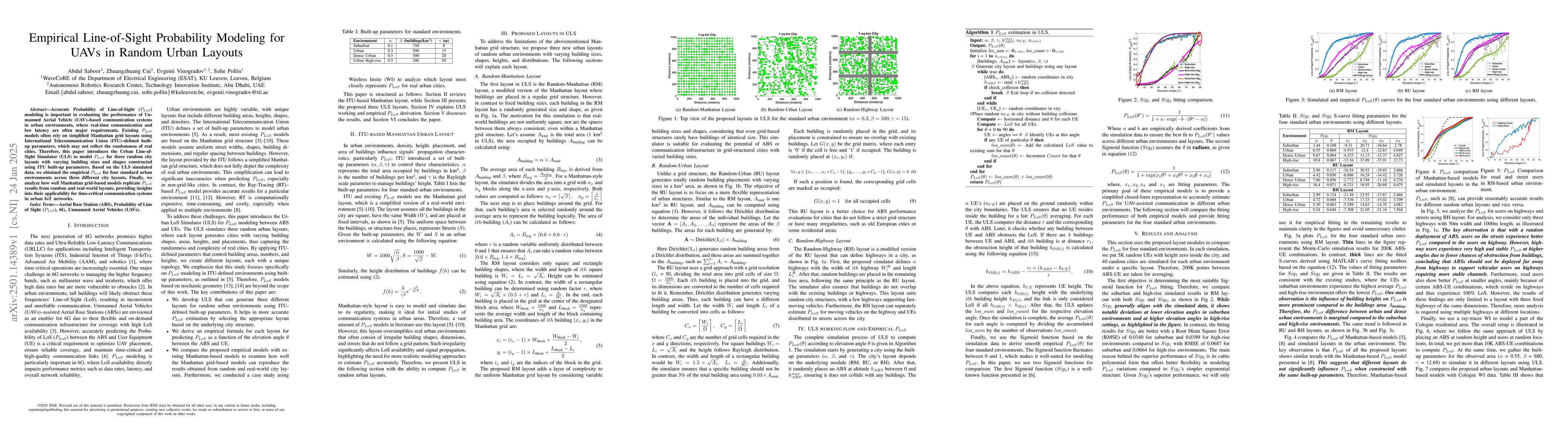 Thumbnail for Empirical Line-of-Sight Probability Modeling for UAVs in Random Urban
  Layouts