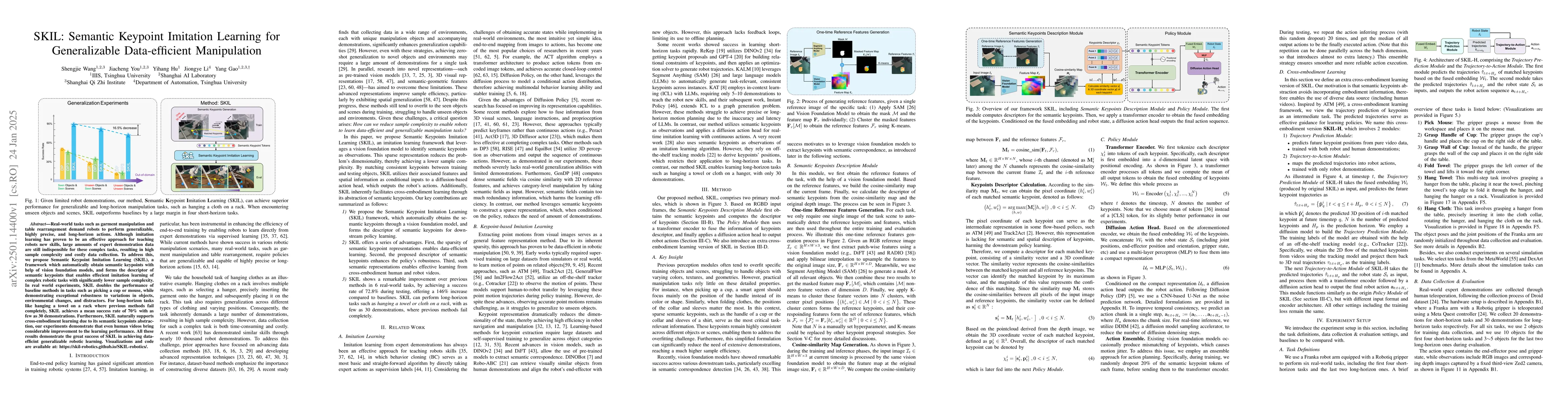 Thumbnail for SKIL: Semantic Keypoint Imitation Learning for Generalizable
  Data-efficient Manipulation