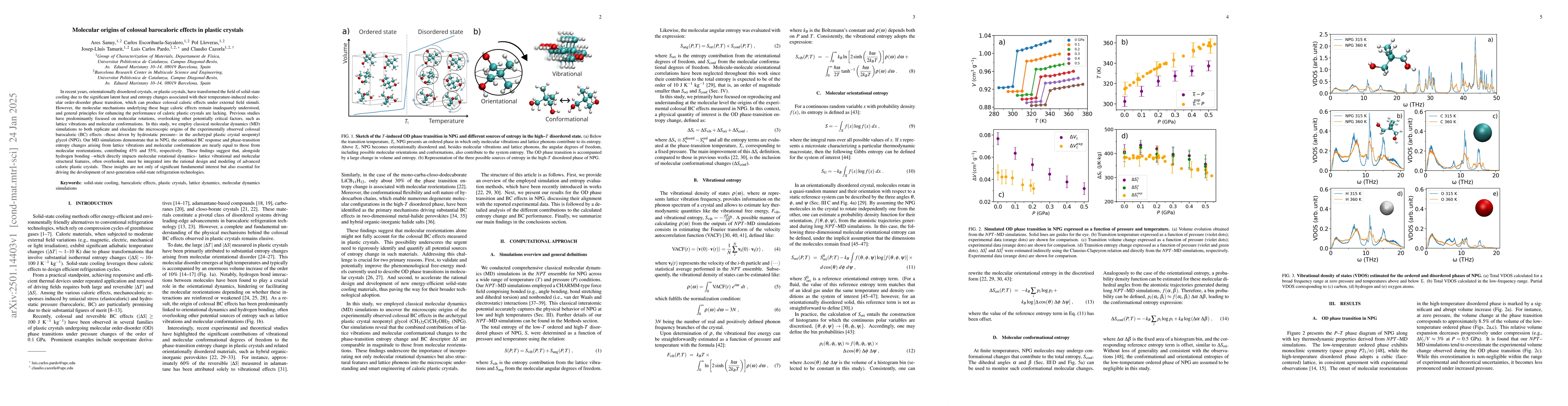 Thumbnail for Molecular origins of colossal barocaloric effects in plastic crystals
