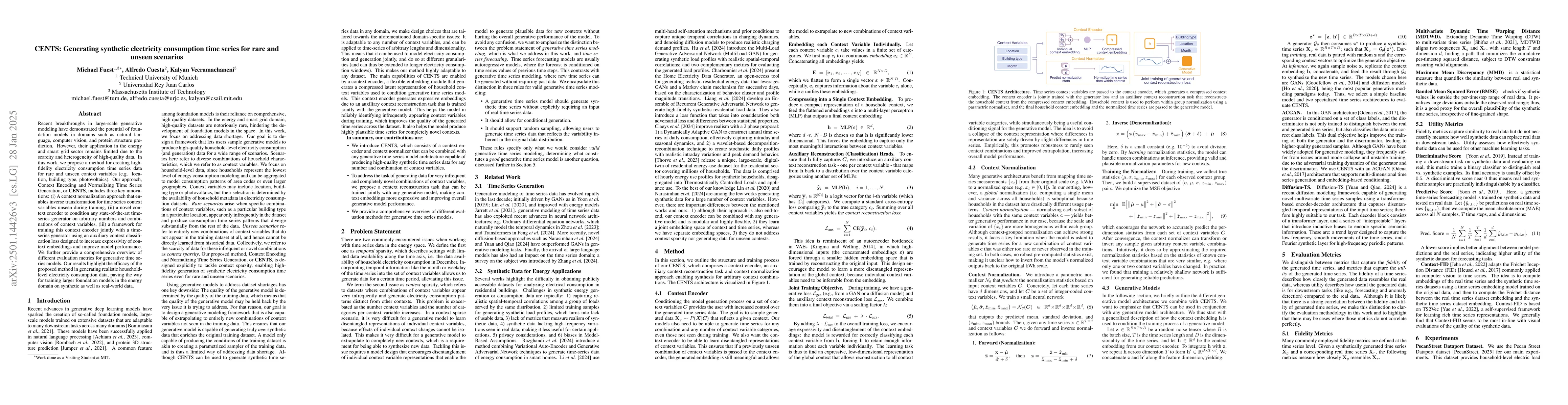 Thumbnail for CENTS: Generating synthetic electricity consumption time series for rare
  and unseen scenarios