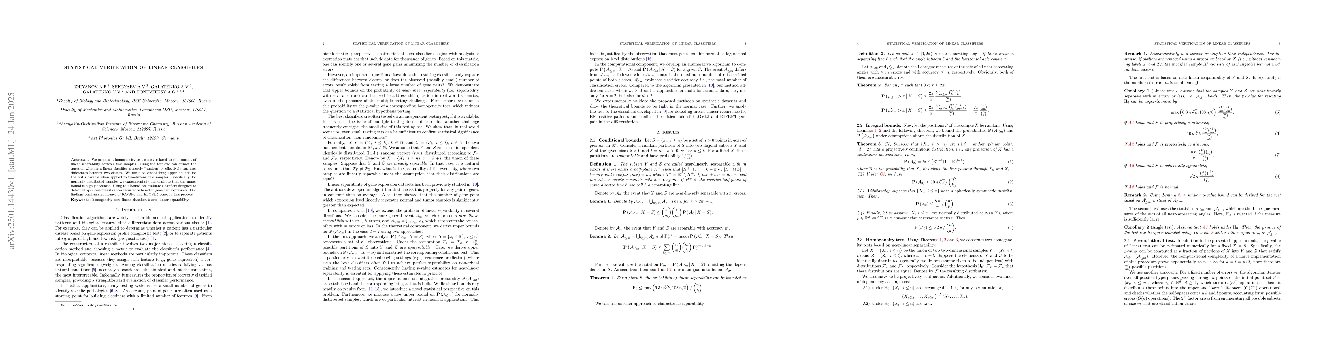 Thumbnail for Statistical Verification of Linear Classifiers
